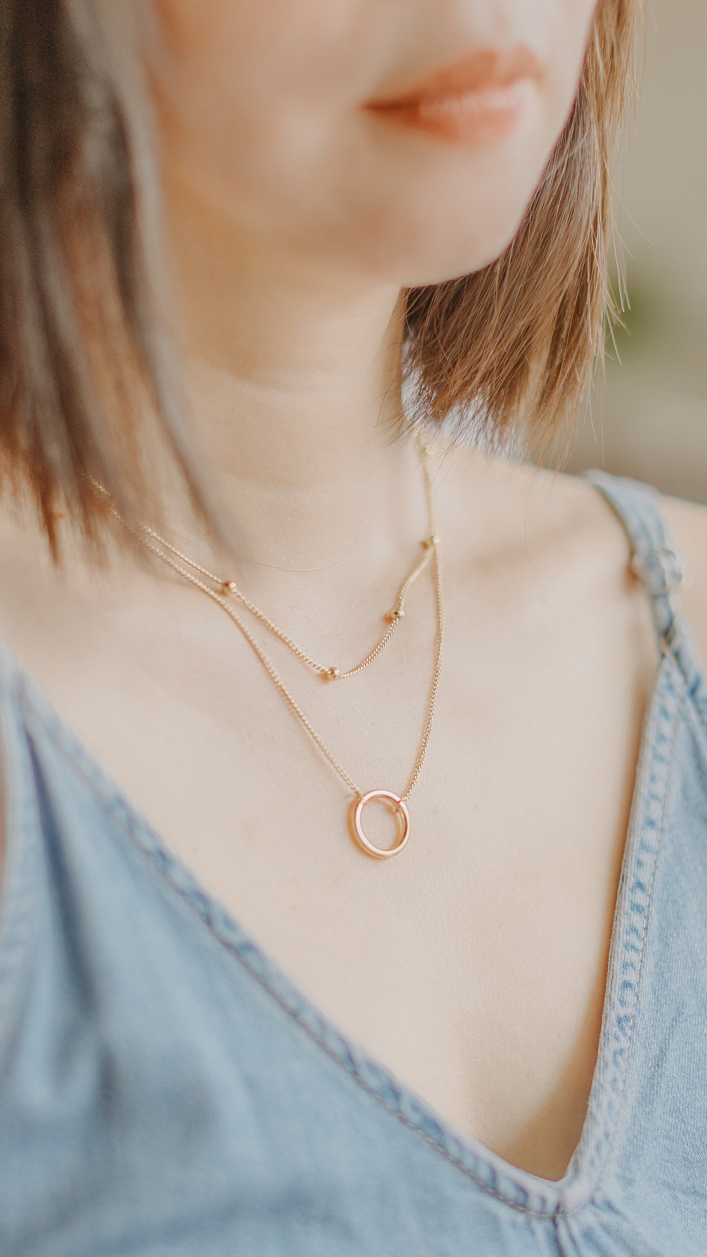 Amy 2-in-1 Ring Drop Necklace