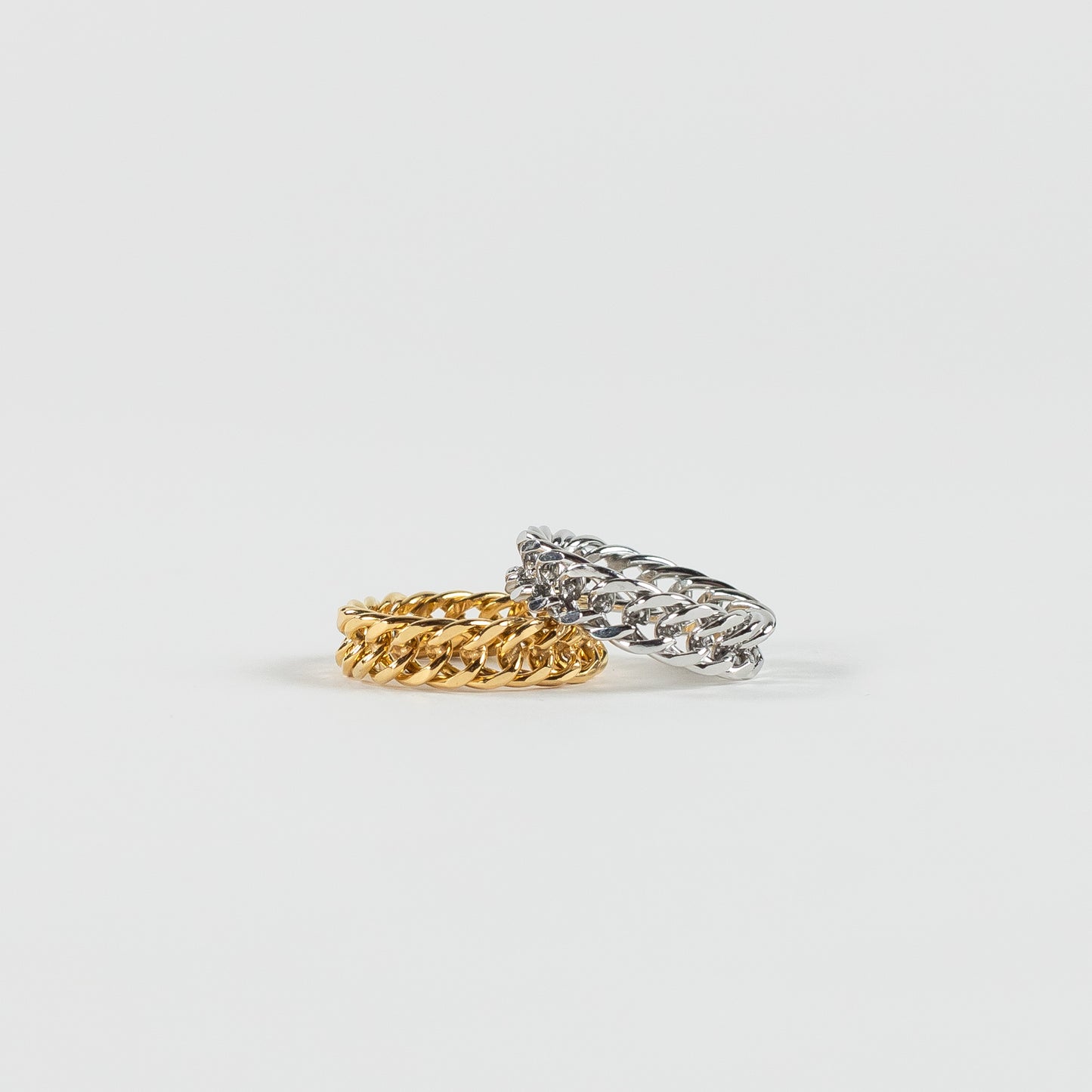 Ellie Chunky Chain White Gold Ring