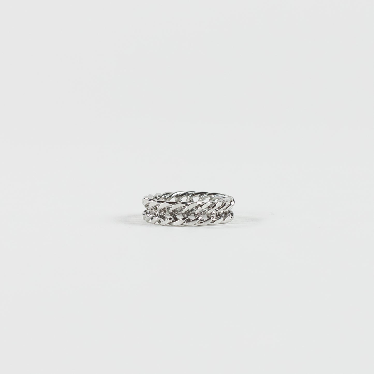 Ellie Chunky Chain White Gold Ring